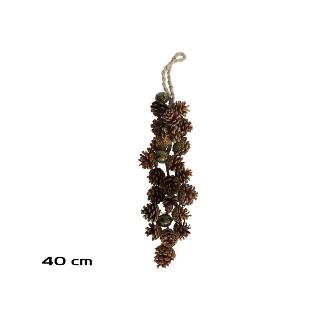 GUIRNALDA 22 PIÑAS C/CASCABEL 40 CM NATURAL