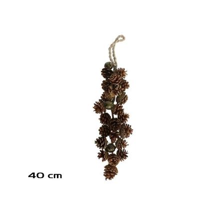 GUIRNALDA 22 PIÑAS C/CASCABEL 40 CM NATURAL