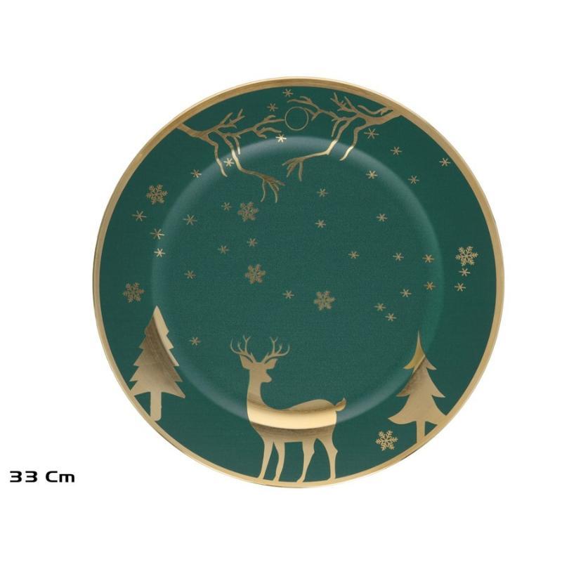 BAJOPLATO MINSK 33 CM VERDE/ORO
