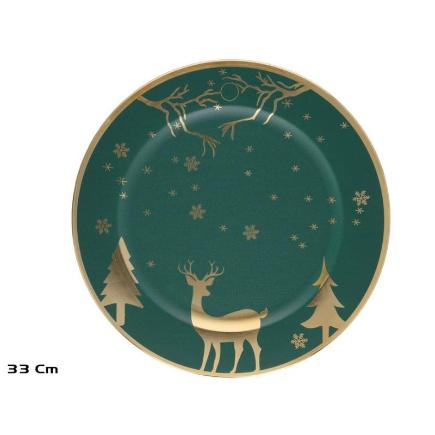 BAJOPLATO MINSK 33 CM VERDE/ORO