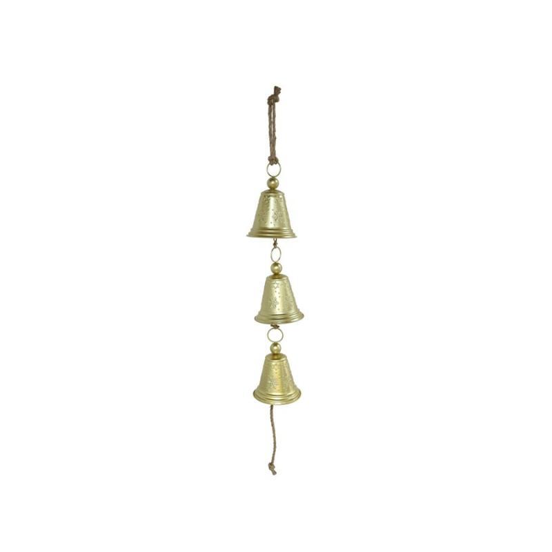 CAMPANA METAL X3 15X15X70 CM DORADO