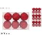 SET 6 BOLAS DE 10 CM ROJAS CON PURPURINA EN CAJA