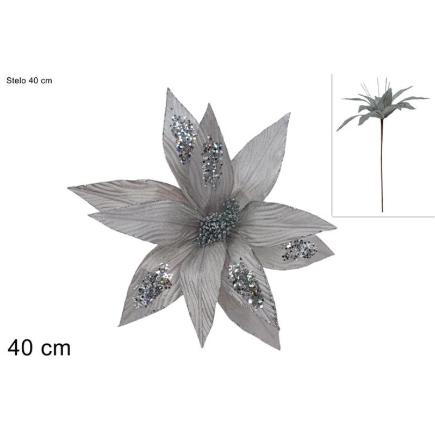 TALLO FLOR 40 CM VELLO PLATA