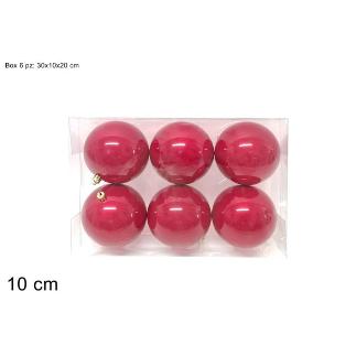 SET 6 BOLAS DE 10 CM ROJAS PERLADAS