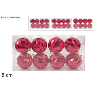 BOLA 8 CM 8 PZAS ROJO
