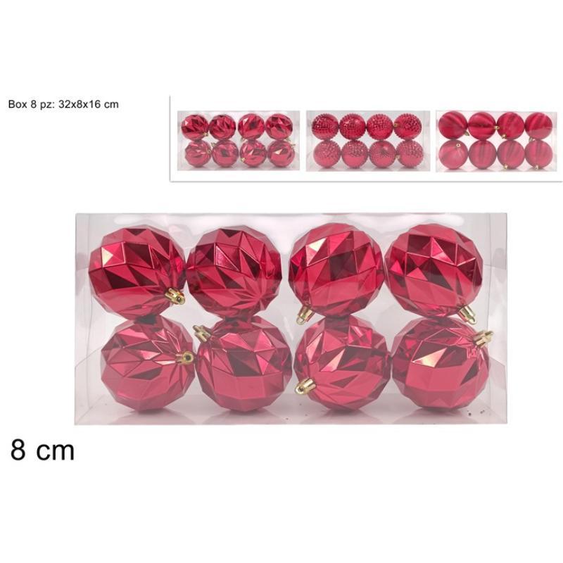 BOLA 8 CM 8 PZAS ROJO