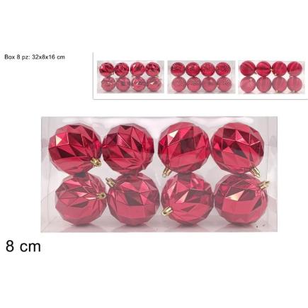 BOLA 8 CM 8 PZAS ROJO