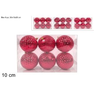 BOLA 10 CM 6 PZ ROJO