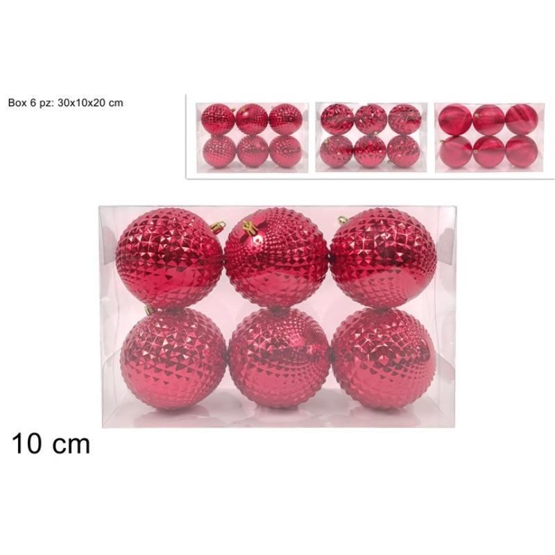 BOLA 10 CM 6 PZ ROJO
