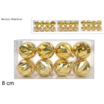 BOLA 8 CM 8 PZAS ORO