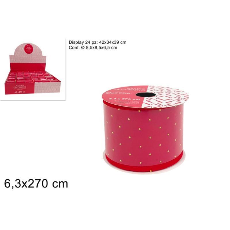 CINTA 6.3X270 CM EFECT VELLO ROJO
