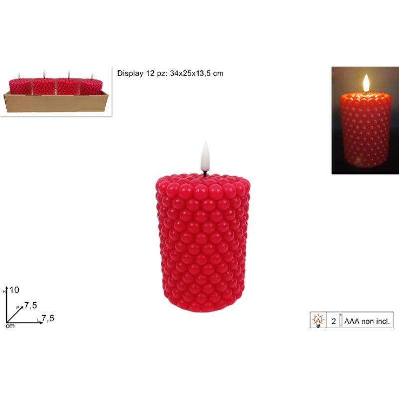 VELA LED 7.5X10 CM ROJO