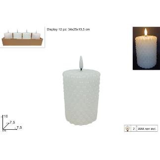 VELA LED 7.5X10 CM BLANCO
