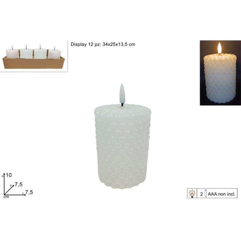 VELA LED 7.5X10 CM BLANCO