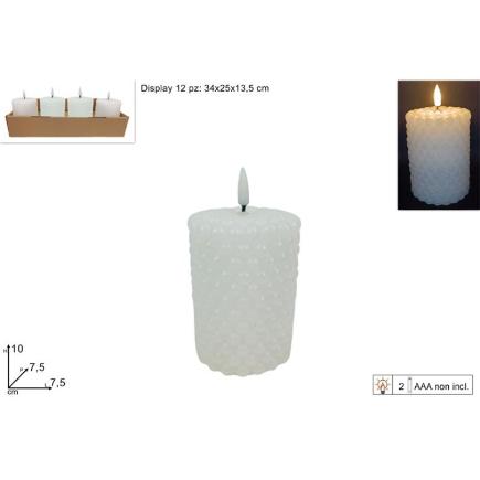 VELA LED 7.5X10 CM BLANCO