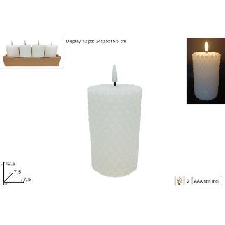 VELA ESFERICA LED 7.5X12.5 CM BLANCO
