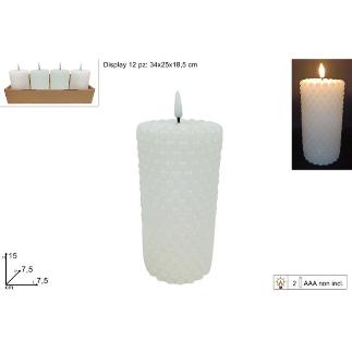VELA ESFERICA LED 7.5X15 CM BLANCO