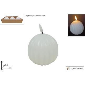 VELA ESFERICA LED 9.5 CM BLANCO