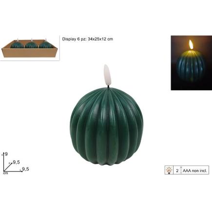 VELA LED 9.5 CM VERDE
