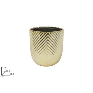 JARRON ESPIGADO DE CERAMICA ORO