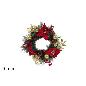 DEC. PUERTA 40 CM FLORES DE NAVIDAD ROJO Y ORO