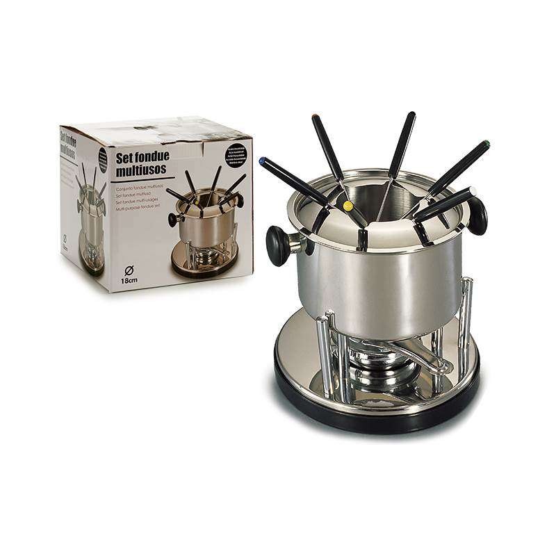 JUEGO FONDUE ACERO INOXIDABLE 18CM                