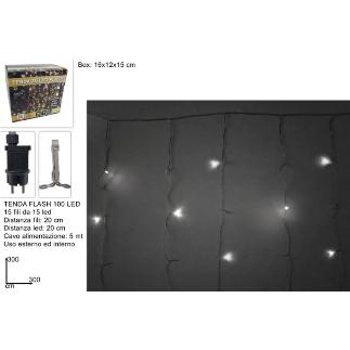 CORTINA FLASH 225 LED 3X3 MT BLANCO FRIO