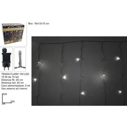 CORTINA FLASH 225 LED 3X3 MT BLANCO FRIO
