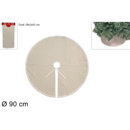 ALFOMBRA DE ARBOL 90 CM ACOLCHADO BEIGE CON LENTEJUELAS