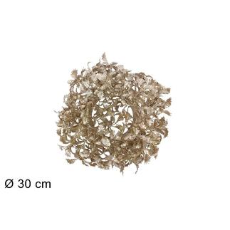 CORONA 30 CM HOJAS CHAMPAGNE