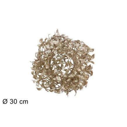 CORONA 30 CM HOJAS CHAMPAGNE