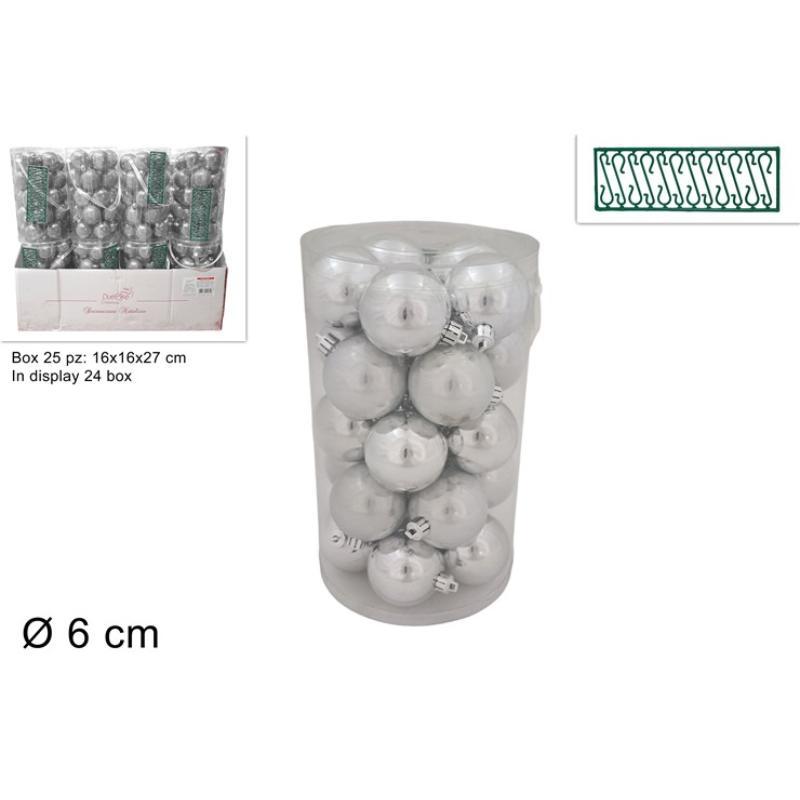 BOLA 6 CM 25 PZ PLATA