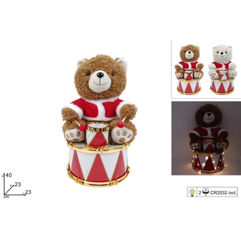 OSO PELUCHE NAVIDAD TAMBOR 40 CM LUCES