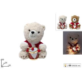 OSO PELUCHE 30 CM CON TAMBOR Y LUCES