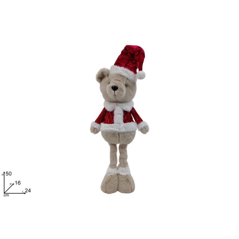 OSO NAVIDAD 50 CM CON VESTIDO VELLO