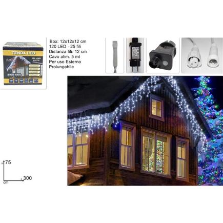 CORTINA 120 LED 3 MT BLANCO FRIO