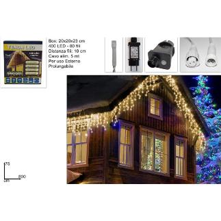 CORTINA 400 LED 8 MT BLANCO CALIDO