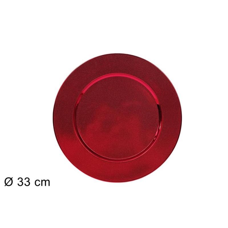 BAJO PLATO ROJO 33 CM