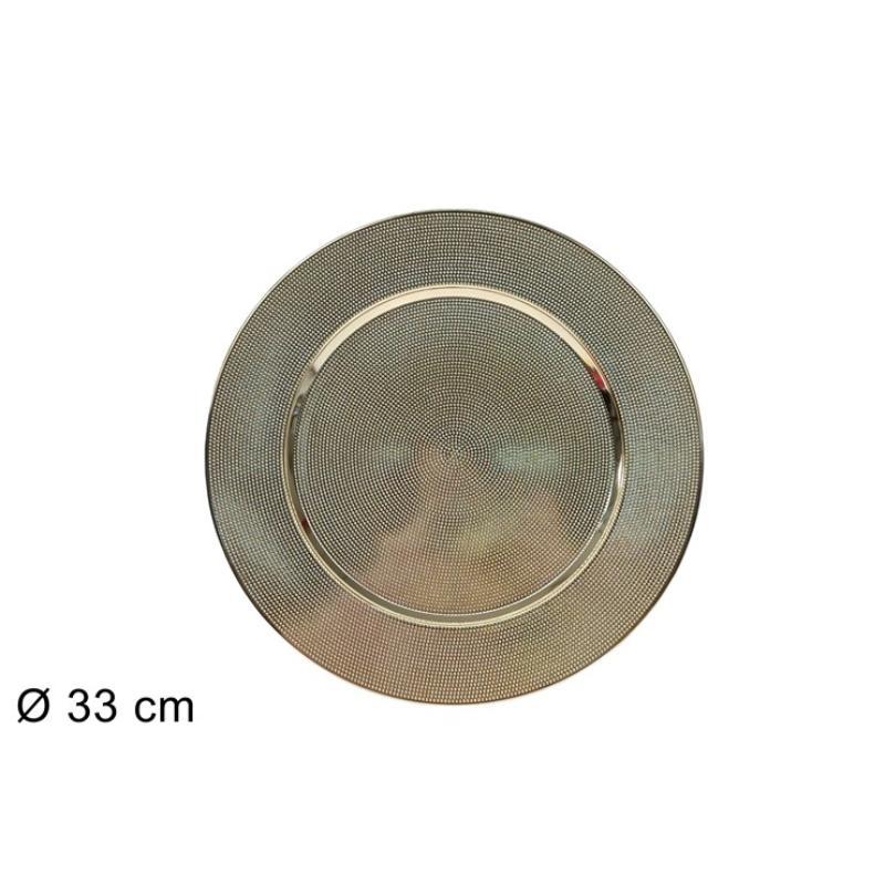 BAJO PLATO DORADO 33 CM
