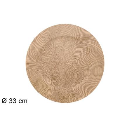 BAJO PLATO DORADO 33 CM C/DISEÑO ESPIRAL