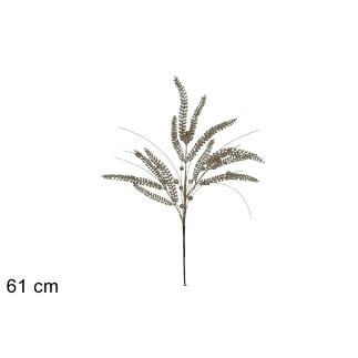 TALLO CON PURPURINA Y BOLITAS 61 CM CHAMPAGNE