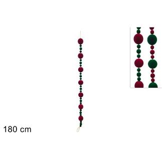 GUIRNALDA 180 CM BOLA BURDEOS VERDE