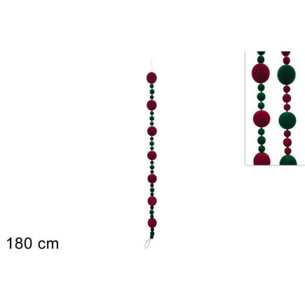 GUIRNALDA 180 CM BOLA BURDEOS VERDE