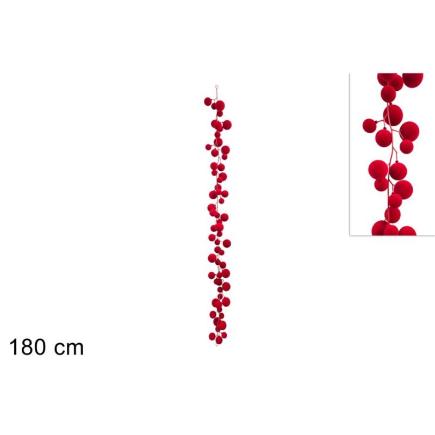 GUIRNALDA 180 CM BOLAS ROJO