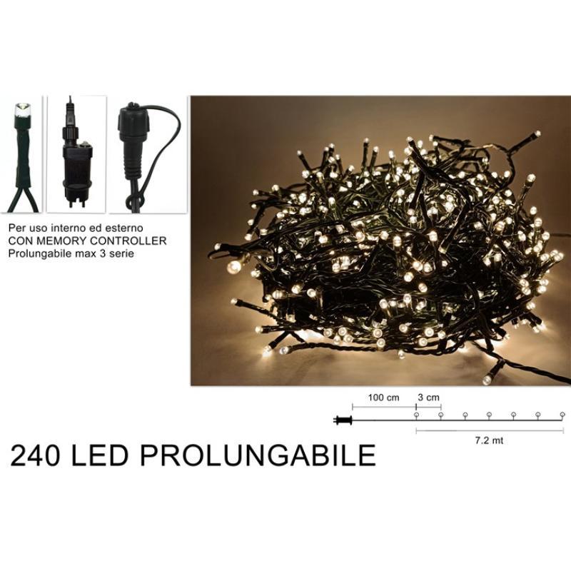MINI LUCES 7.2 MT 240 LED BLANCO CALIDO