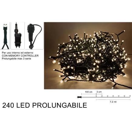 MINI LUCES 7.2 MT 240 LED BLANCO CALIDO