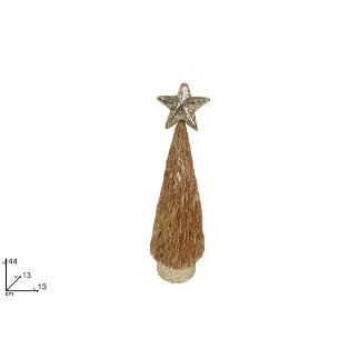 ARBOL 44 CM CON DECORACION ORO
