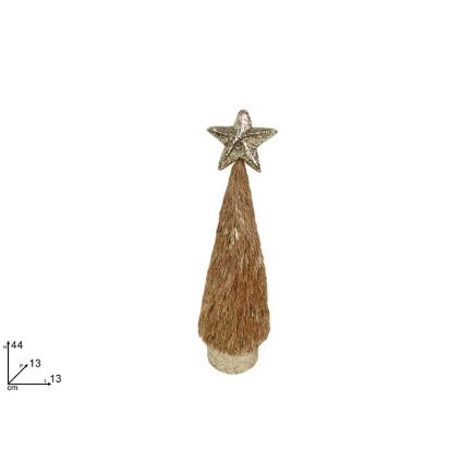 ARBOL 44 CM CON DECORACION ORO