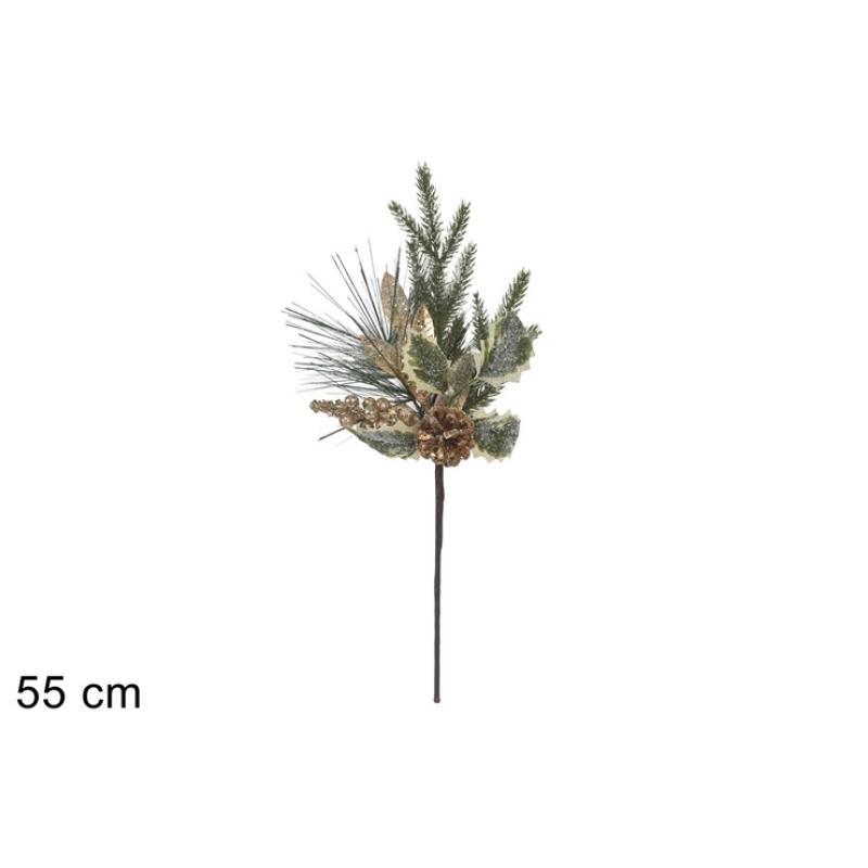 VARA 40 CM BOLAS Y PIÑAS ORO