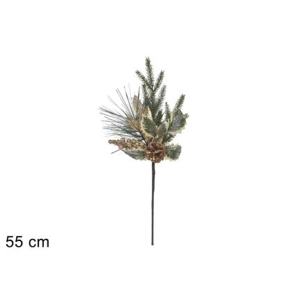 VARA 40 CM BOLAS Y PIÑAS ORO